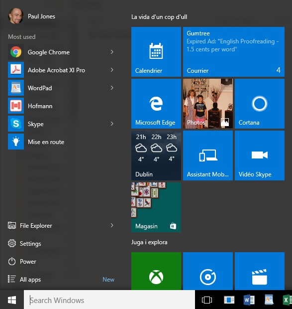 windows 10 start menu