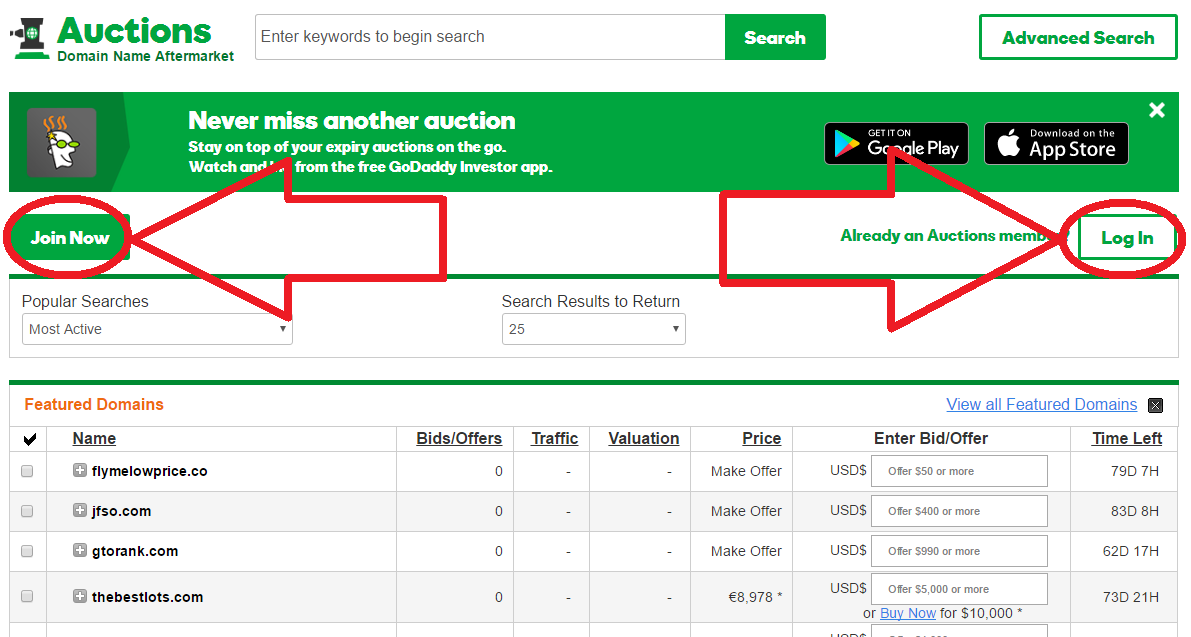 godaddy join now login
