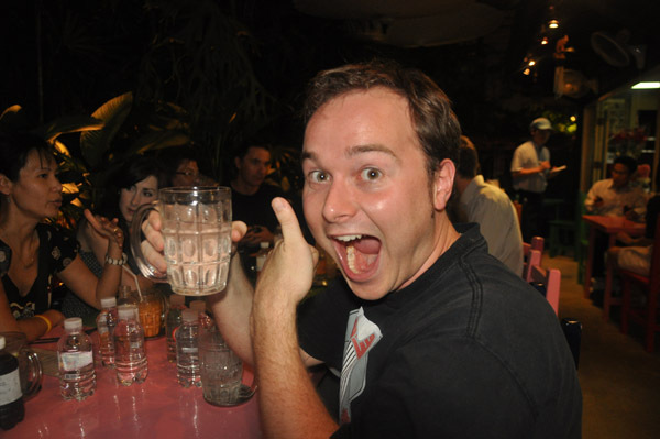 benny with pint glass